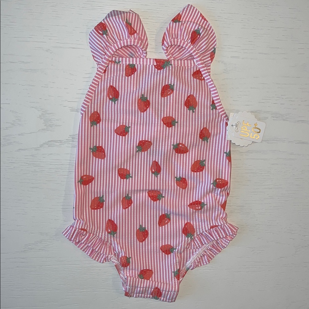 Mud Pie Baby Girl Strawberry One Piece Swimsuit 2T 3T 5T